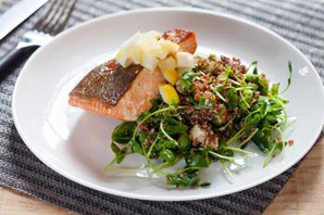 Seared Salmon with Preserved Lemon and Quinoa